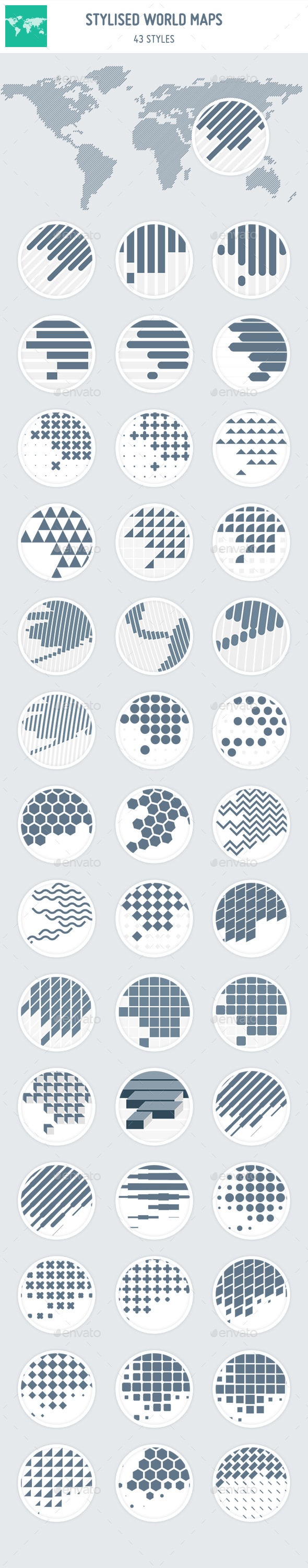 GraphicRiver 43 Stylised World Maps 9381849 GraphicRiver 43 Stylised World Maps 9381849