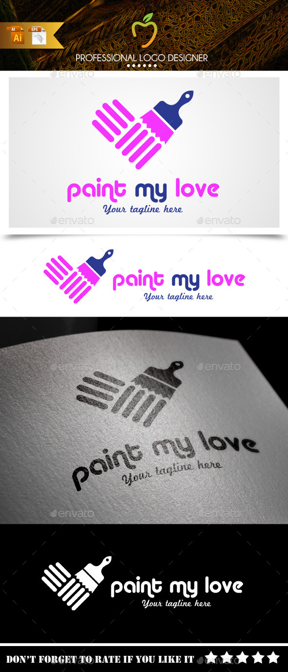 GraphicRiver Paint My Love Logo 9381865 GraphicRiver Paint My Love Logo 9381865