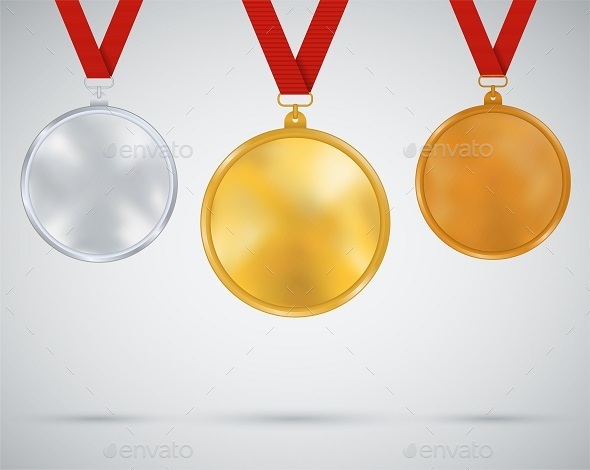 GraphicRiver Set of Medals Gold Silver Bronze 9382126 GraphicRiver Set of Medals Gold Silver Bronze 9382126