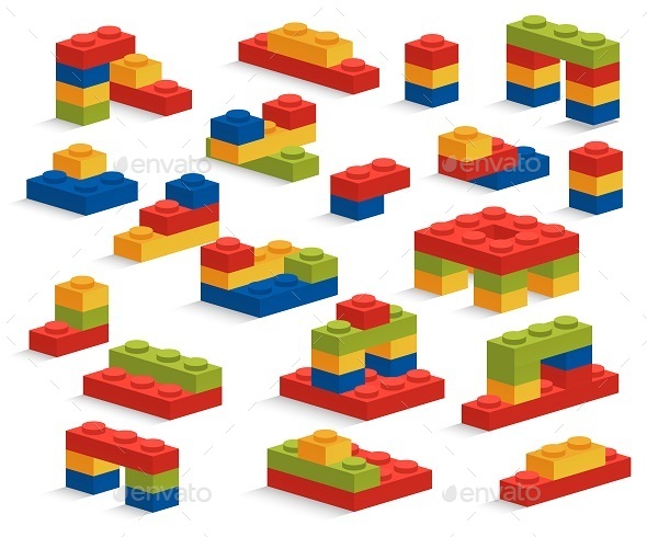 GraphicRiver Set of Plastic Pieces or Constructor 9382234 GraphicRiver Set of Plastic Pieces or Constructor 9382234