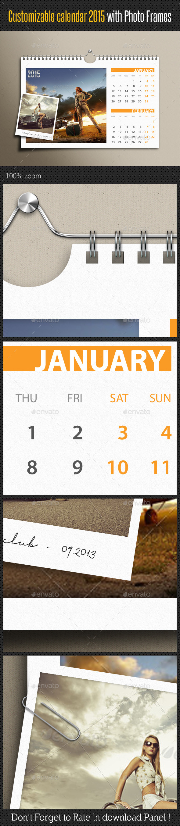 GraphicRiver Customizable Calendar 2015 Photo Frame V02 9384812 GraphicRiver Customizable Calendar 2015 Photo Frame V02 9384812