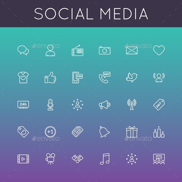 GraphicRiver Vector Social Media Line Icons 9386323 GraphicRiver Vector Social Media Line Icons 9386323