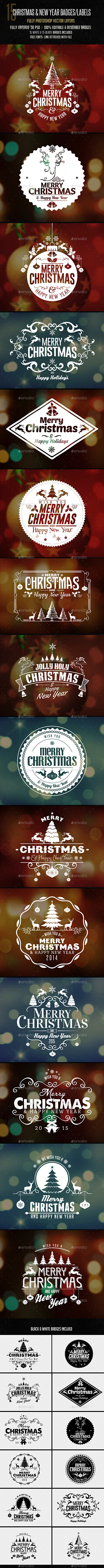 Christmas & New Year Badges Sticker Christmas & New Year Badges Sticker
