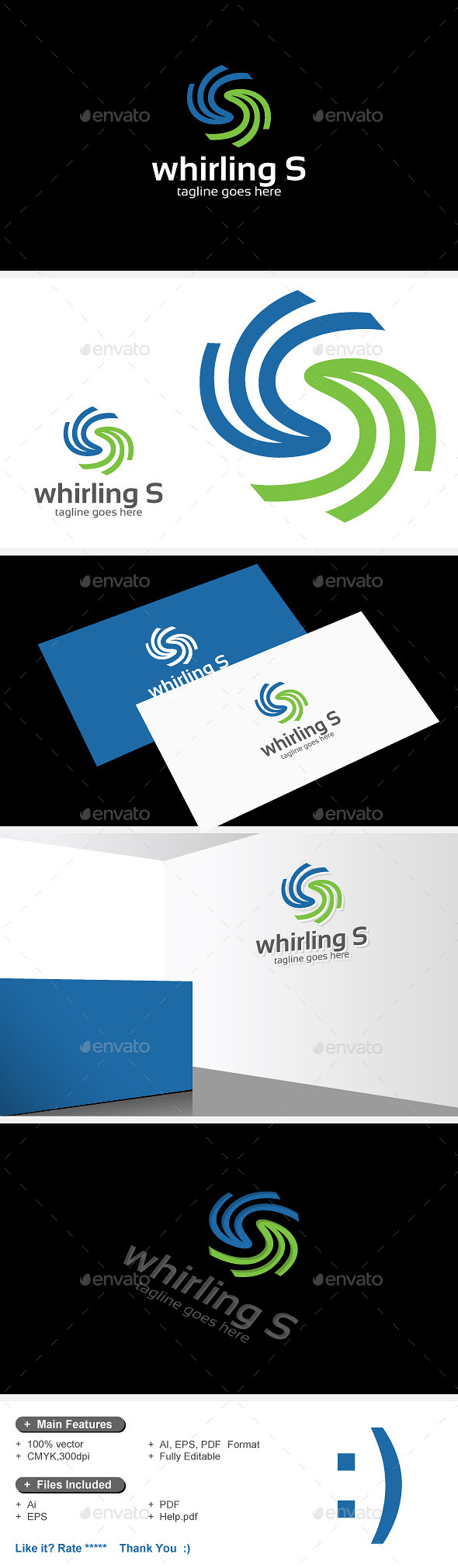 GraphicRiver Whirling S Logo 9404084 GraphicRiver Whirling S Logo 9404084