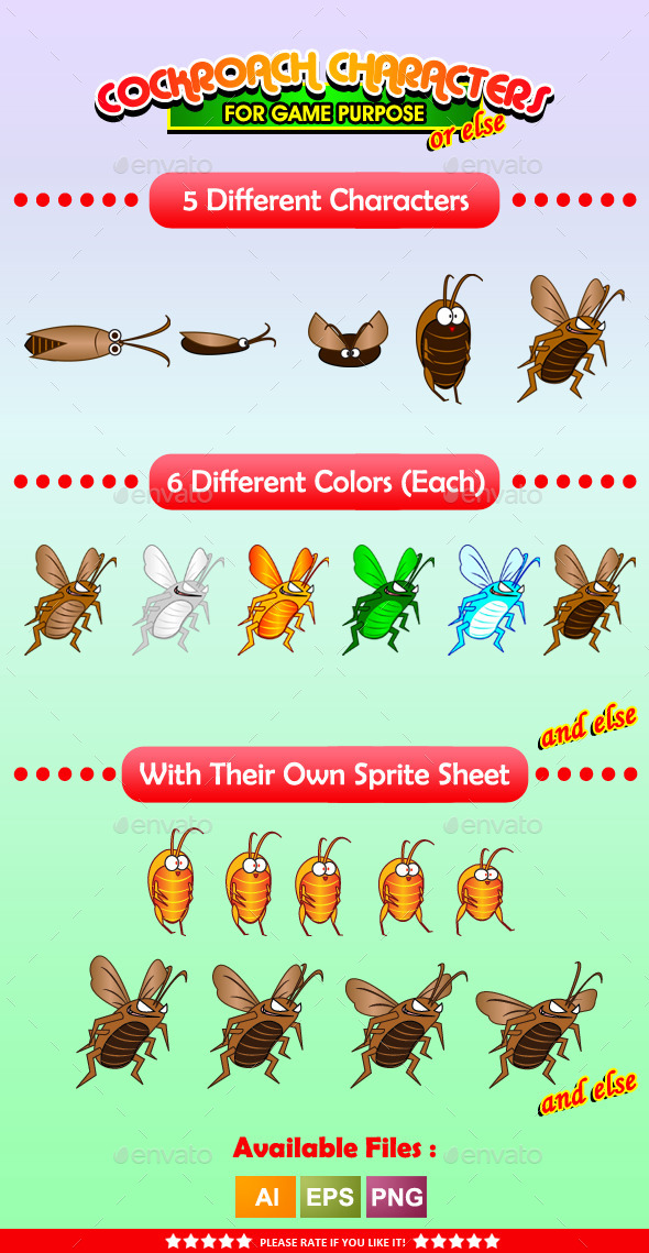 GraphicRiver Cockroach Characters 9404932 GraphicRiver Cockroach Characters 9404932