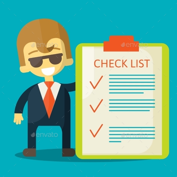 GraphicRiver Businessman with Checklist 9405085 GraphicRiver Businessman with Checklist 9405085