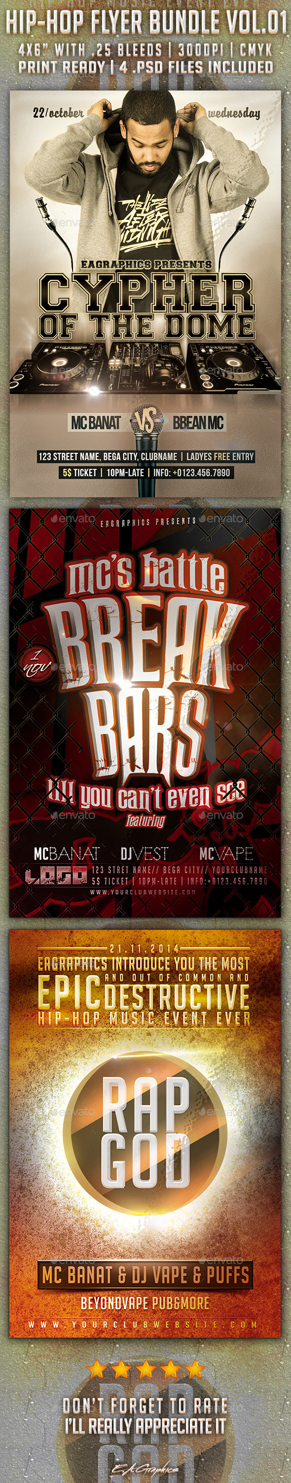 GraphicRiver Hip-Hop Flyer Bundle Vol.01 9405999 GraphicRiver Hip-Hop Flyer Bundle Vol.01 9405999