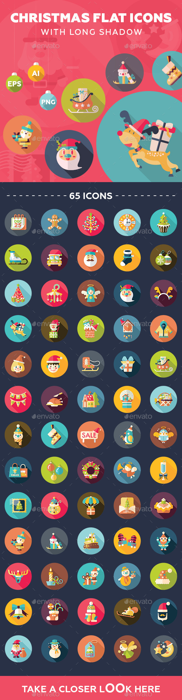 GraphicRiver 65 Christmas Flat Icons 9406228 GraphicRiver 65 Christmas Flat Icons 9406228