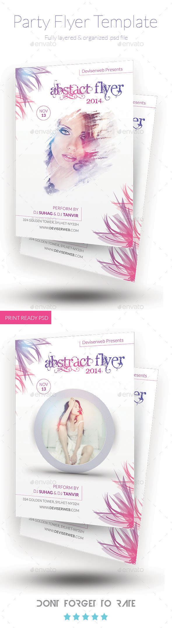 Floral Party Flyer Templates (Clubs & Parties)