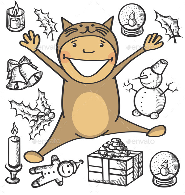 GraphicRiver Child Dressed as a Cat 9406587 GraphicRiver Child Dressed as a Cat 9406587