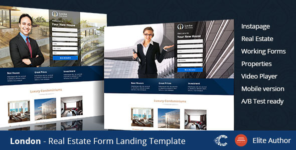 London Real Estate Landing Page