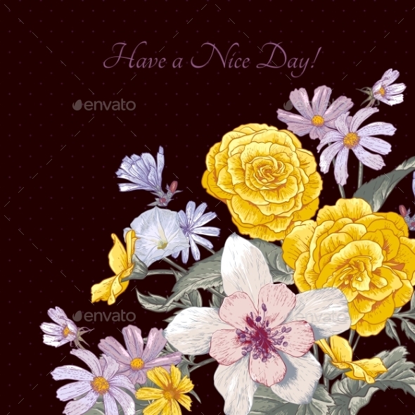 GraphicRiver Vintage Floral Bouquet Botanical Greeting Card 9408757 GraphicRiver Vintage Floral Bouquet Botanical Greeting Card 9408757