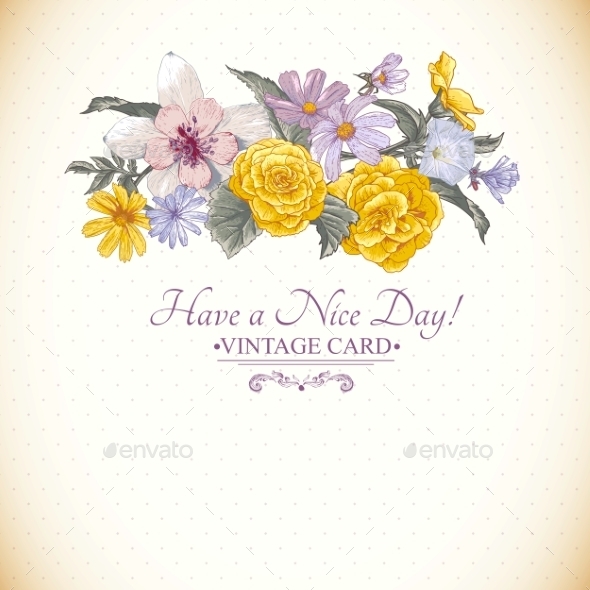 GraphicRiver Vintage Floral Bouquet Botanical Greeting Card 9408765 GraphicRiver Vintage Floral Bouquet Botanical Greeting Card 9408765