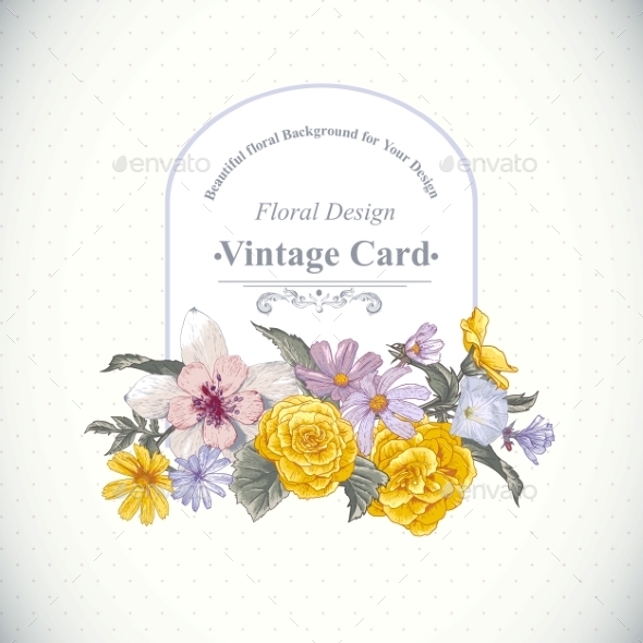 GraphicRiver Vintage Floral Bouquet Botanical Greeting Card 9408771 GraphicRiver Vintage Floral Bouquet Botanical Greeting Card 9408771