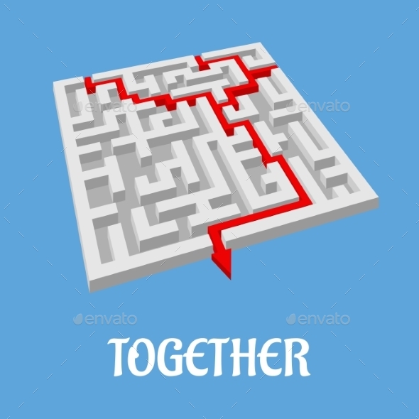 Labyrinth Puzzle Showing Two Alternative Routes (Concepts)