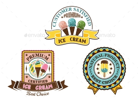 Ice Cream Badges and Labels