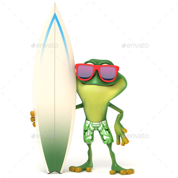 Frog ready to surf (Misc) Photo Download