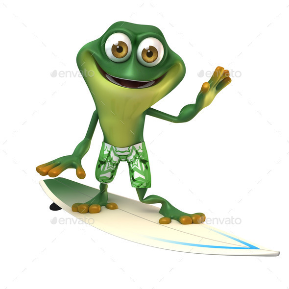 Frog surfing (Misc) Photo Download