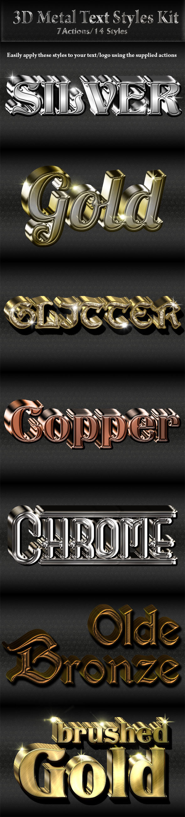 3D Metal Text/Logo Styles Kit