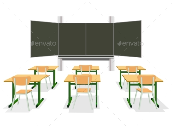GraphicRiver Vector Illustration of an Empty Classroom 9411219 GraphicRiver Vector Illustration of an Empty Classroom 9411219