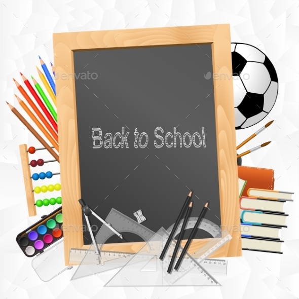 GraphicRiver School Supplies with Blackboard on Crumpled Paper 9411713 GraphicRiver School Supplies with Blackboard on Crumpled Paper 9411713