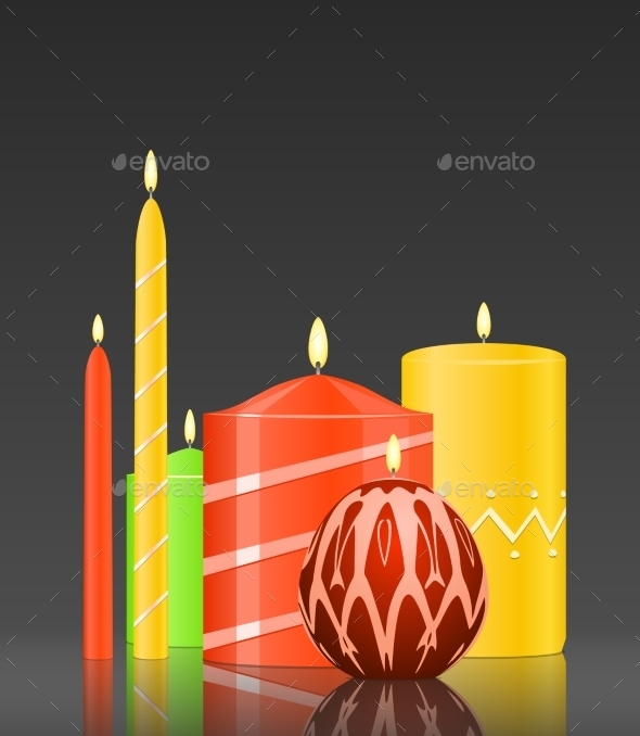 GraphicRiver Burning Candles on Glossy Dark Background 9411782 GraphicRiver Burning Candles on Glossy Dark Background 9411782