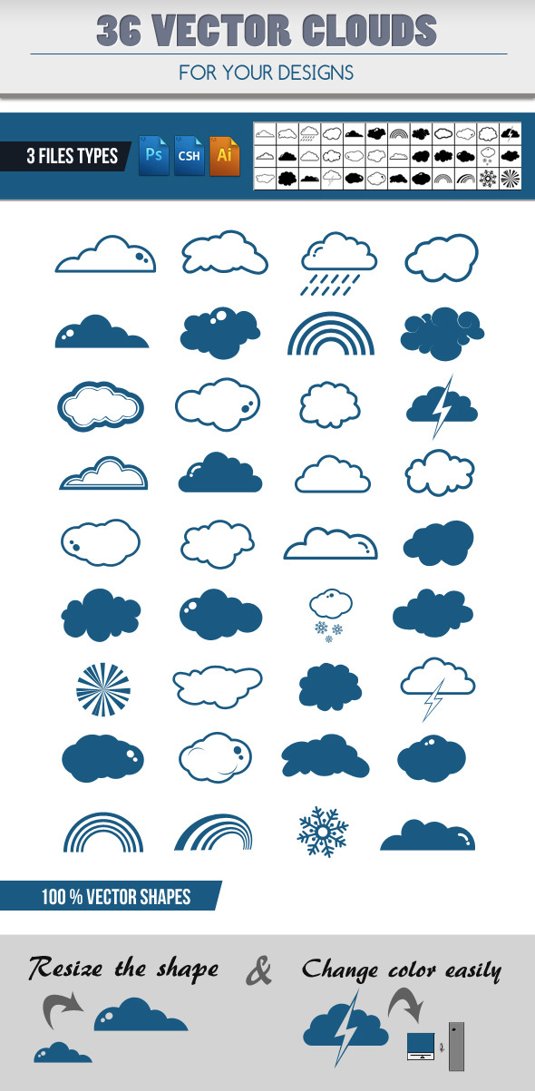36 Clouds Shapes Add-ons 36 Clouds Shapes Add-ons