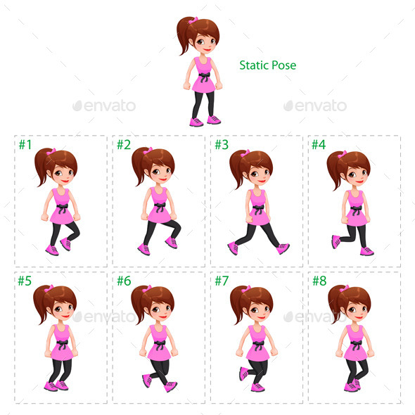 Animation of Girl Walking Animation of Girl Walking