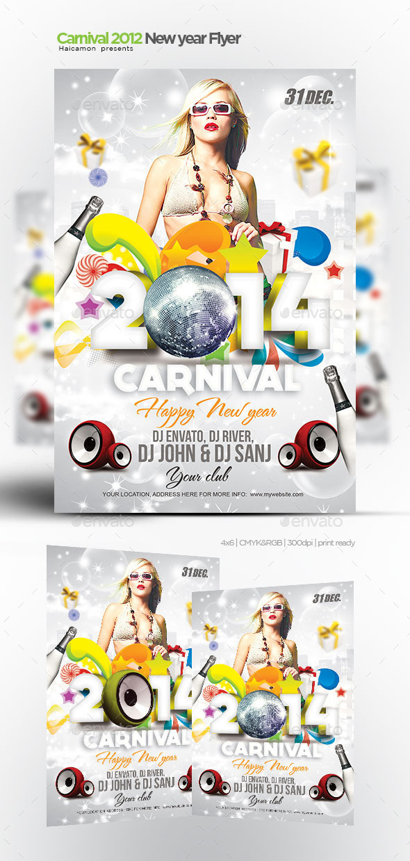 Carnival 2012 New Year Flyer - Clubs & Parties Events