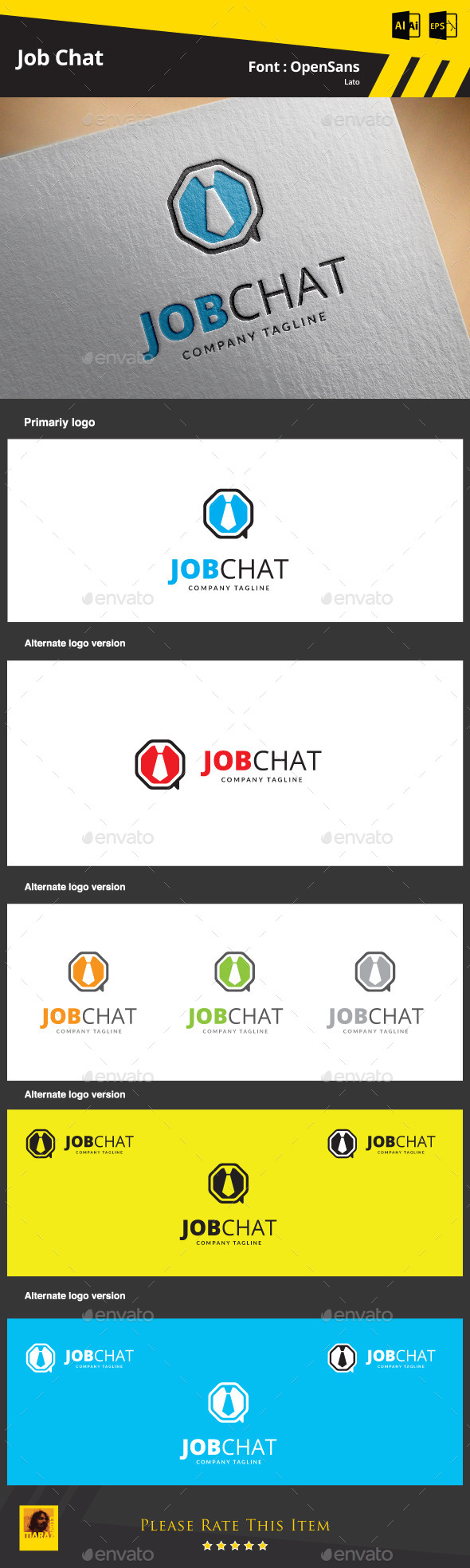 GraphicRiver Job Chat Logo Template 9412247 GraphicRiver Job Chat Logo Template 9412247