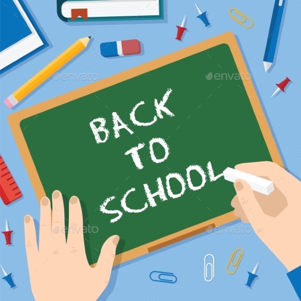 GraphicRiver Back to School Flat Style Blackboard 9412347 GraphicRiver Back to School Flat Style Blackboard 9412347