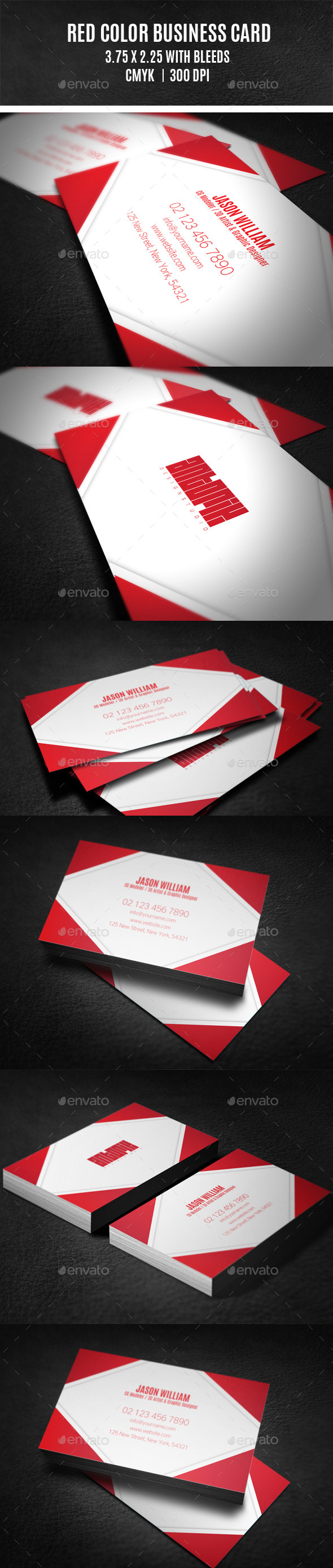 GraphicRiver Red Color Business Card 9412351 GraphicRiver Red Color Business Card 9412351