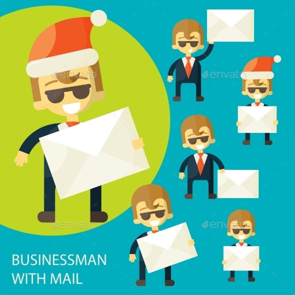 GraphicRiver Successful Businessman and a Letter 9413777 GraphicRiver Successful Businessman and a Letter 9413777