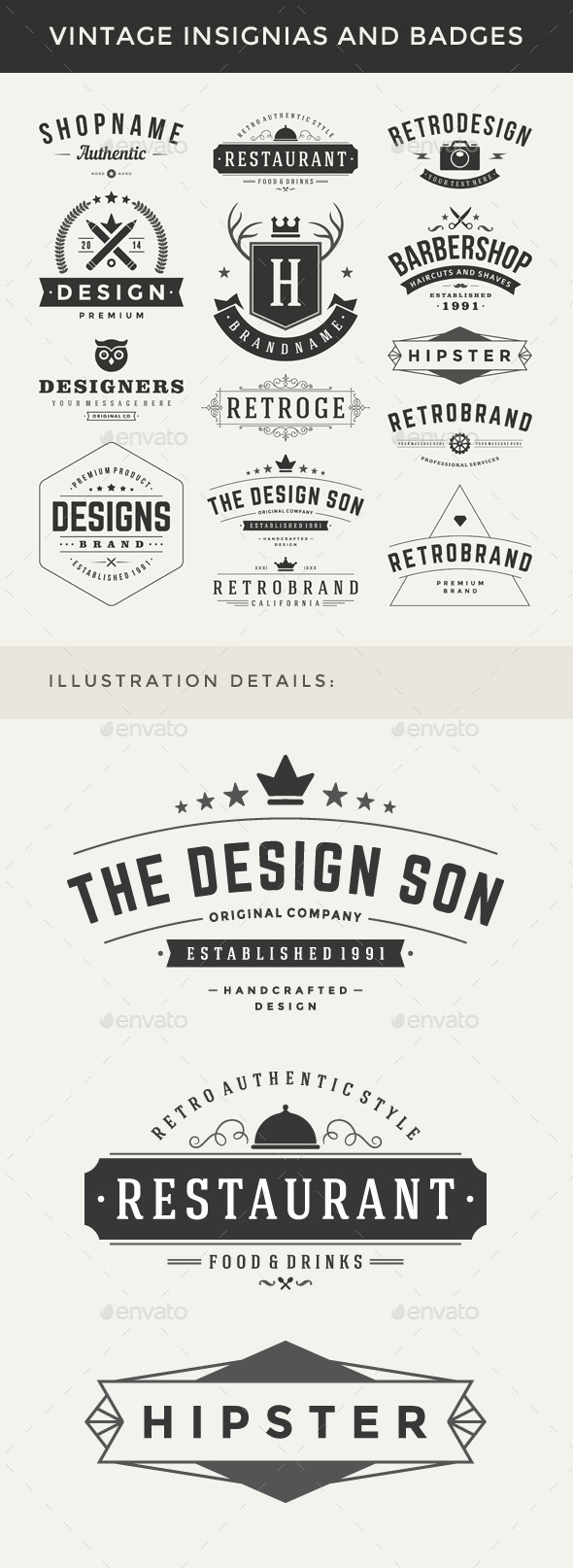 GraphicRiver Retro Vector Insignias and Badges 9413976 GraphicRiver Retro Vector Insignias and Badges 9413976