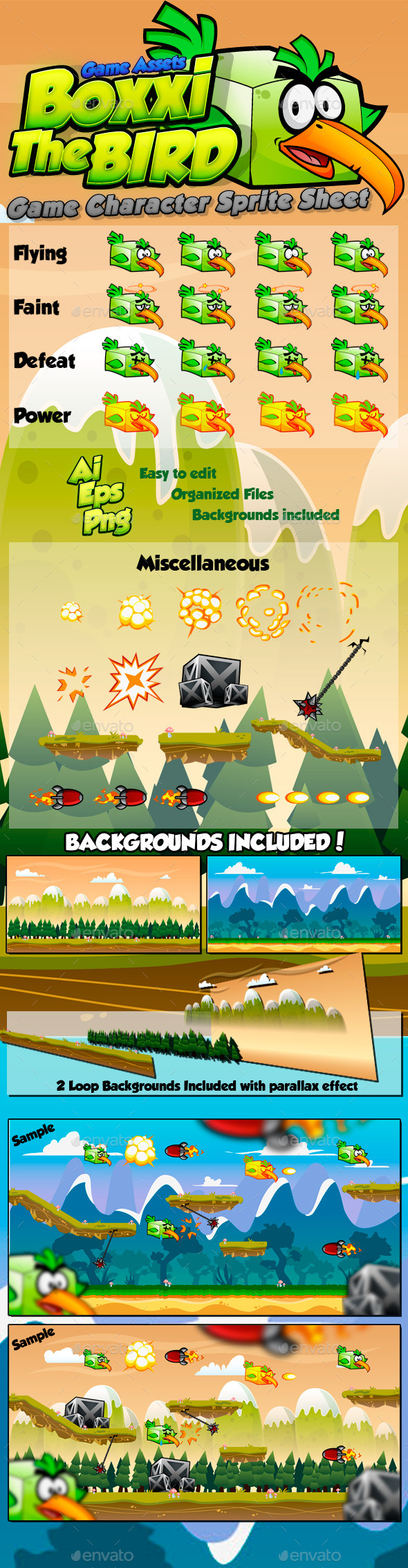 GraphicRiver Boxxi The Bird Character Sprite 9414973 GraphicRiver Boxxi The Bird Character Sprite 9414973