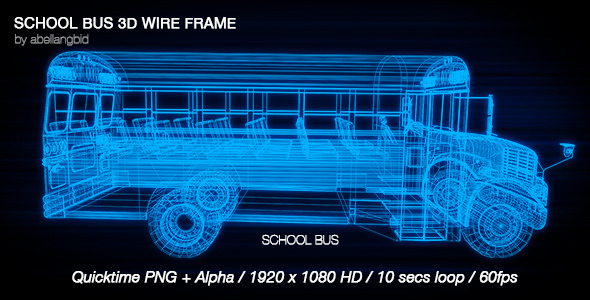 School Bus 3D Wire Frame School Bus 3D Wire Frame