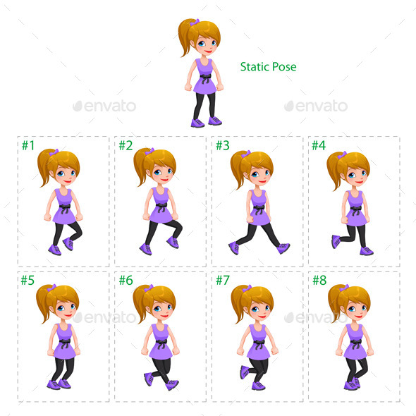 GraphicRiver Animation of Girl Walking 9423605 GraphicRiver Animation of Girl Walking 9423605