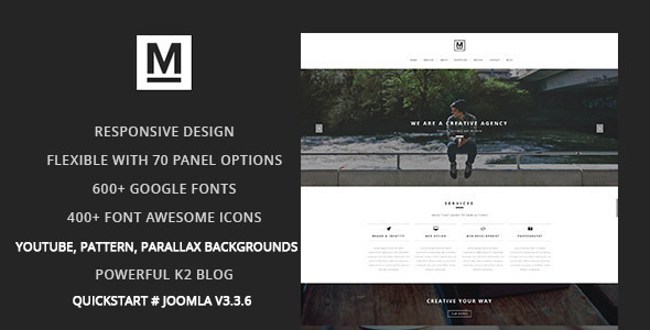 Max - Creative & Minimal One Page Joomla Template