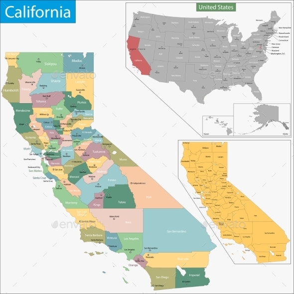 GraphicRiver California Map 9425464 GraphicRiver California Map 9425464
