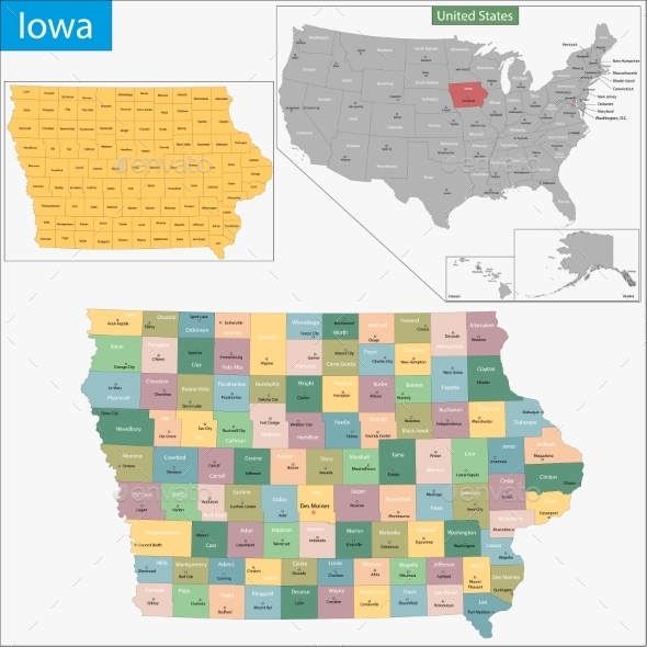 GraphicRiver Iowa Map 9425484 GraphicRiver Iowa Map 9425484