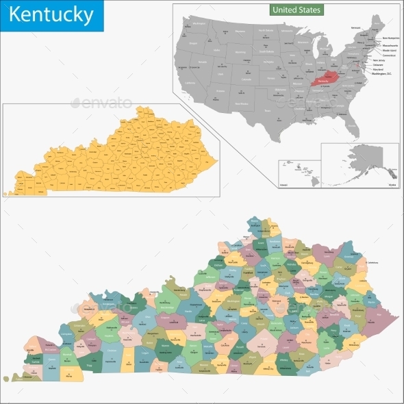 GraphicRiver Kentucky Map 9425493 GraphicRiver Kentucky Map 9425493