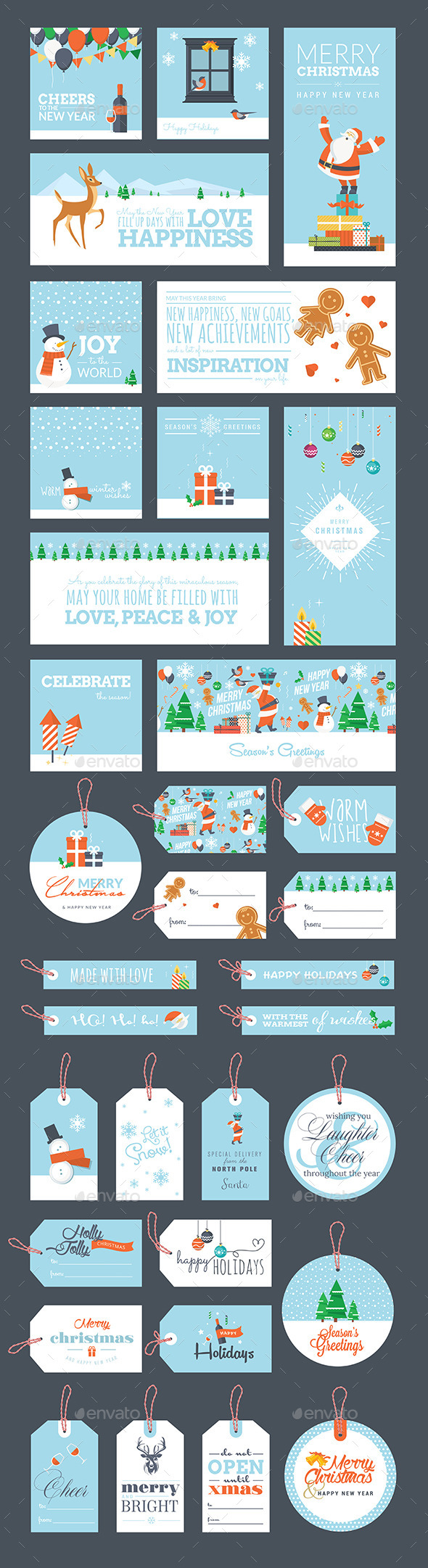 GraphicRiver Christmas and New Year Greeting Cards and Tags 9425588 GraphicRiver Christmas and New Year Greeting Cards and Tags 9425588