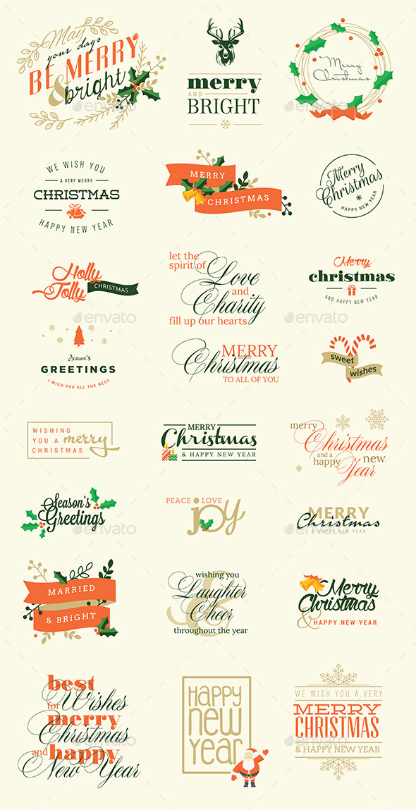 GraphicRiver Set of Christmas and New Year Signs 9425643 GraphicRiver Set of Christmas and New Year Signs 9425643