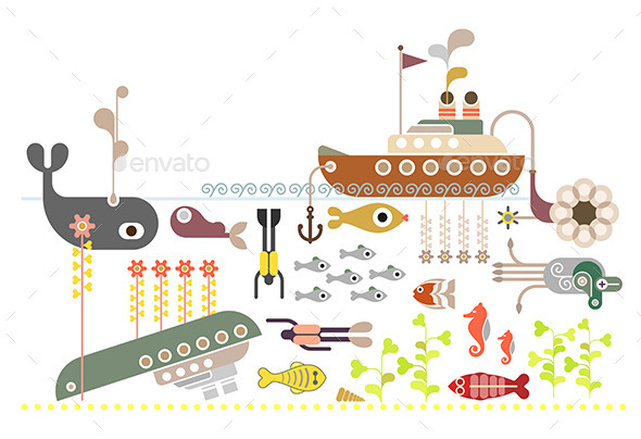 GraphicRiver Scuba Diving 9425990 GraphicRiver Scuba Diving 9425990