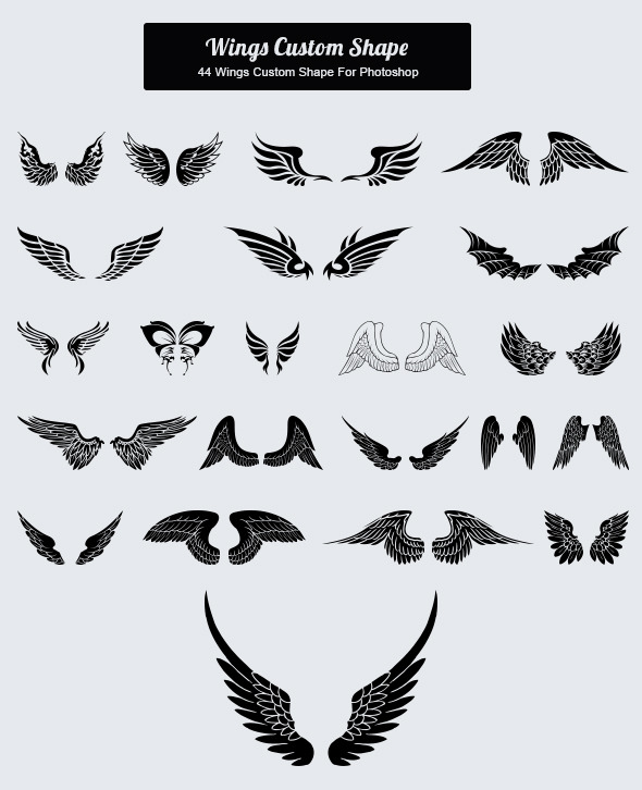 GraphicRiver 44 Wings Custom Shape 9429451 GraphicRiver 44 Wings Custom Shape 9429451