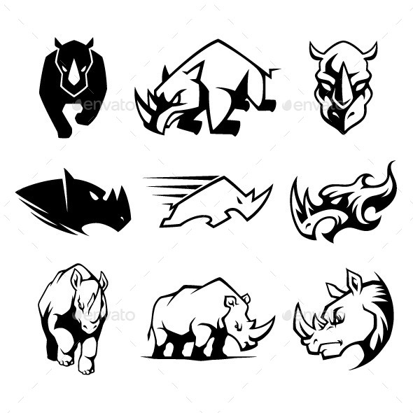 GraphicRiver Rhinoceros Symbol 9429478 GraphicRiver Rhinoceros Symbol 9429478