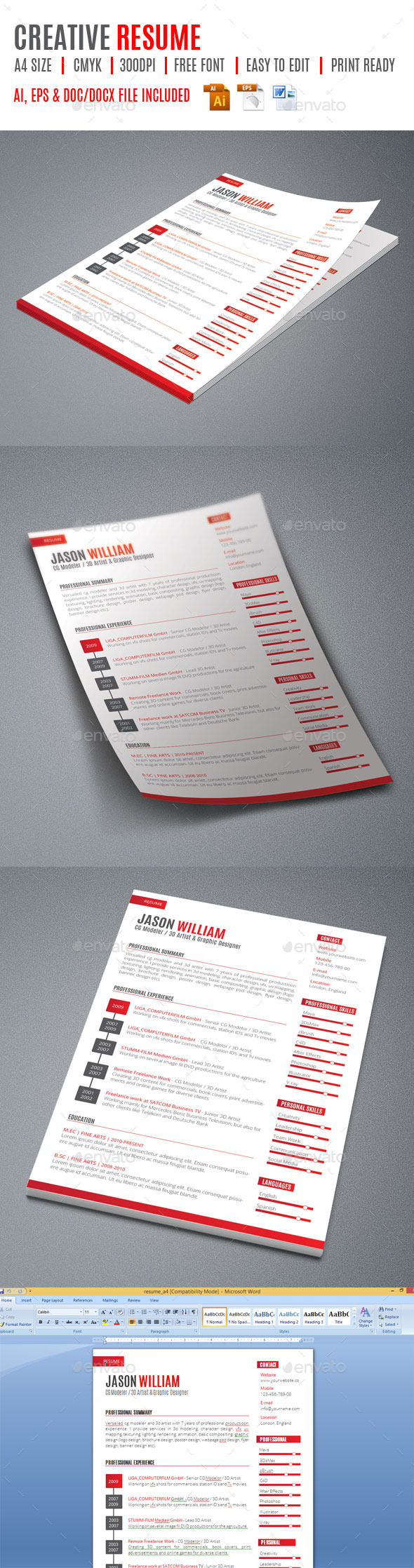 GraphicRiver Creative Resume 9430317 GraphicRiver Creative Resume 9430317