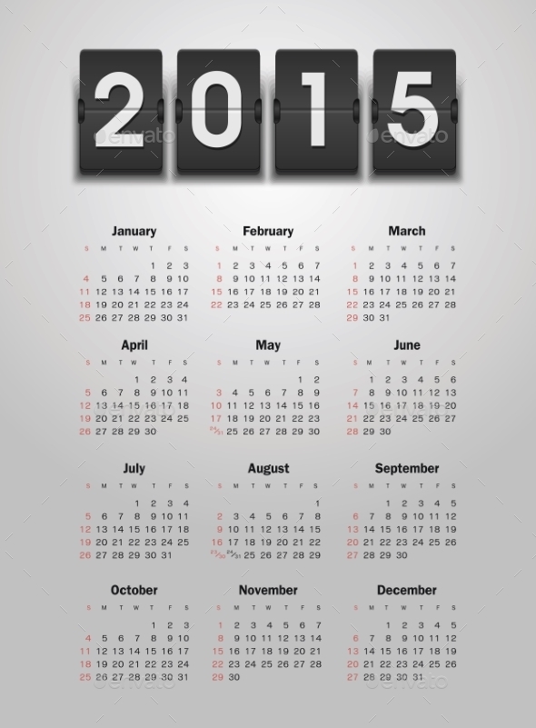 GraphicRiver Calendar 2015 Year 9430674 GraphicRiver Calendar 2015 Year 9430674