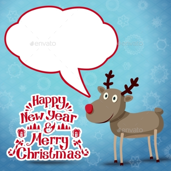 GraphicRiver Reindeer with Speech Bubble 9431768 GraphicRiver Reindeer with Speech Bubble 9431768