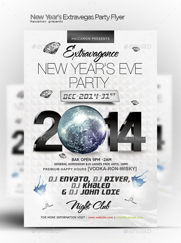 New Year's Extravegas Party Flyer - Clubs & Parties Events